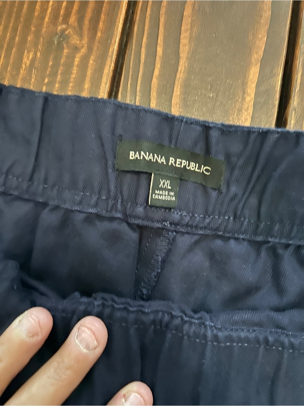 Banana Republic XXL Navy Blue Tapered Crop Pull On Linen Blend Pants EUC L47 - Picture 3 of 3